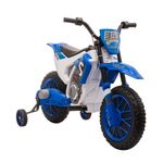 HOMCOM 12V Kids Electric Motorbike Blue Training Wheels Ages 3-5