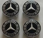 4x Mercedes Black Alloy Wheel Centre Hub Caps 75mm A B C E S M Class ML CLA GLA