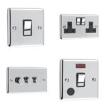 Windsor Range - Polished Chrome Sockets and Switches Black Trim