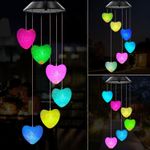 Solar Powered LED Light Decor Wind Chimes Garden Hanging Colour Changing Outdoor