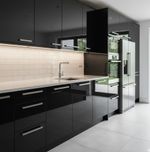 Black Gloss MDF Replacement Kitchen Doors Drawers-Made 2 Measure-Free Hinge Hole