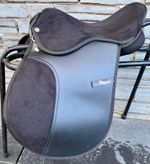 15” XW Synthetic Pony GP Saddle - Black - Extra Wide - Equestrian Horse