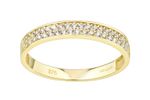 9ct Yellow Gold Wedding Band Ring Set with CZ Stones by Citerna