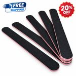 5 Pack Double Sided Emery Board for Natural Nails Buffer Black Sandpaper UK.