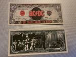 Two  AC/DC One Million Dollars Double sided Novelty Banknotes, FREE P&P