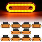 10x Orange Amber Side 20 LED Marker Lights Oval 12V 24V Neon Trailer Truck Lorry