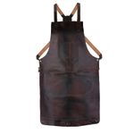 Leathershire Dark Brown Crossbody Leather Apron Butcher Apron BBQ & Grill Apron