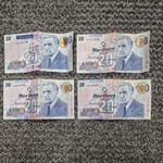 SCARCE £20 Northern Bank Limited Belfast Ireland  Notes x 4--{ HF HG HH }-- vgc