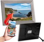 Photo Frame WiFi Digital 10 Inch Frameo App Silver UK Touch Screen 16GB