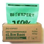 6L 10L 30L Bin Bags 150 50 Pack Compostable Kitchen Food Caddy Liner BIO-EXPERT