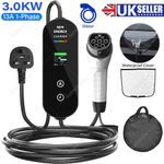 EV Charging Cable Type 2 UK Plug(3Pin) Electric Vehicle Car Charger Portable 13A