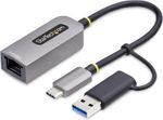 Startech.Com 2.5Gbe USB-C to Ethernet Adapter with USB-A Converter, NBASE-T NIC,