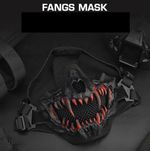 Tactical Airsoft Mask Half Face Mask Adjustable Strap Breathable Fangs Cosplay