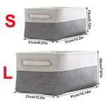 Storage Box with Handles Foldable Wardrobe Baskets for Storage Canvas 3 sets
