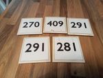 Vintage Bus Stop Route Plastic Plates x5
