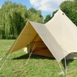 Bell Tent Cotton Canvas Awning With Pole - 400cm x 260cm