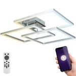 WiFi Ceiling Light LED RGB Dimmable CCT Smart Home Lamp Remote Control App 48W