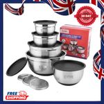 5-Piece Stainless Steel Mixing Bowl Set with Lids & 3 Graters - 8-Piece Set