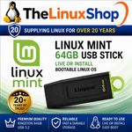 Linux Mint 22.3 (Xfce) on 64GB USB Stick -  Live Bootable Linux Install