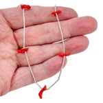 Southwest Red Coral Liquid Silver Bead Necklace | Vintage Sterling 925 | 16.5"