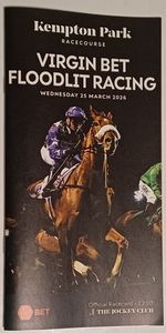 Kempton Race Card 25/3/26 2026 Constitution Hill