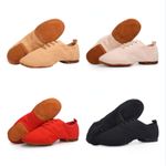 Men Ballroom Dance Shoes Canvas Latin Waltz Tango Salsa Low Heel Soft Black
