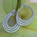 2Ct Round Lab Created Diamond Huggie Hoop Women's Earrings 14K White Gold Plated