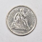 1861/0 SEATED HALF DIME FS-301 OVERDATE ~ BRIGHT AU ABOUT UNC! INV#3