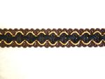 Brown chocolate & cream chair braid trimming fabric upholstery trim SOLD PER MT