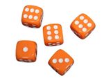 Opaque Orange 14 mm D6 Roll Playing Game Dices with White Dots