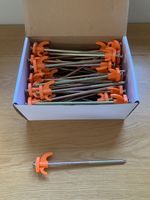 50 x Heavy Duty Hard Ground Rock Peg With HI VIZ  Hook Top Camping Tent 20cm