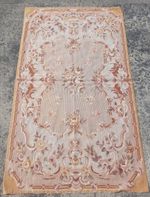 Vintage Handmade French Floral Needlepoint Wool Rug 147x86 cm