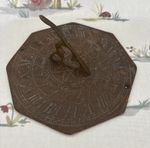 Antique Vintage Weathered Time Flies Metal Brass Sun Dial Sundial Garden 19cm