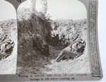 WW1 Stereoview Card 3D Photo Arras Troops Wait In Trenches By Realistic travels