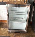 Undercounter Back Bar Bottle Cooler, Glass Swing Door, Stainless Steel
