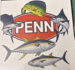 LARGE RARE LICENSED PENN COMPANY LOGO STICKER PELAGIC DESIGN USA