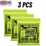 3Pack Ernie Ball Regular Slinky Nickel Wound Electric Guitar Strings 2221 KM1