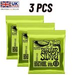 3Pack Ernie Ball Regular Slinky Nickel Wound Electric Guitar Strings 2221 KM1