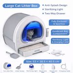 Large Cat Litter Box Anti Splash Drawer Tray with Automatic UV Sterilizing Light
