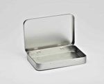 Tins 12 XA6 Plain Silver Hinged Lid 165x110x23mm
