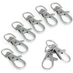 8 x Metal Key Ring Clasp Clips With Swivel Strong Silver Key Ring