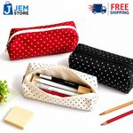 Polka Dot Pencil Case Pencilcase With Soft Zip Pen Case For School And Office
