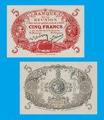 REUNION 5 francs 1901  uk -Reproduktion