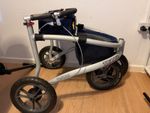 Trionic Veloped mobility walker, 14” Wheels Navy blue & yellow with grey frame