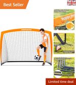 Upgraded Pop-Up Football Goals 5x3.6FT - Portable Garden Set with Accessories