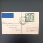 BELGIUM 1930 Antwerp Philatelic Exhibition 4f(+6f) Myrtle SG 568 cover to UK Reg