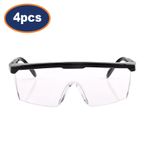 Industrial Safety Eyewear Glass Eye Protection Fog-Proof Lightweight Black 4Pcs