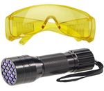 LED UV Flashlight Fluorescent Protective Glasses Leak Detection Detector Lamp