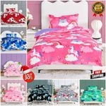 Kids Teddy Bear Fleece Duvet Cover Set Single Warm & Cosy Sherpa Bedding Quilt