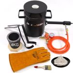 FB1Sb–4KG GAS METAL MELTING FURNACE Propane Forge Copper Crucible Tongs 2 in 1